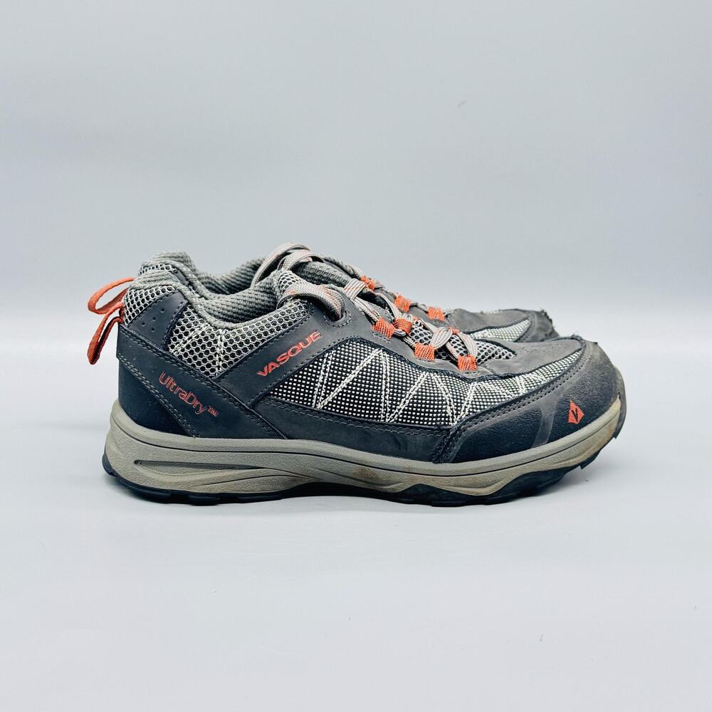 Vasque Shoes Mens 6 Gray Leather Monolith UltraDry Waterproof Hiking Sneakers